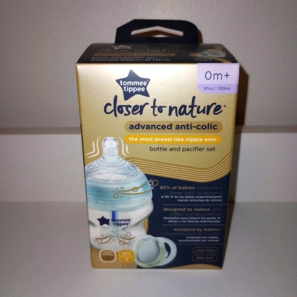 Closer to Nature Advanced Anti-Colic Bottle and Pacifier Set - Blue